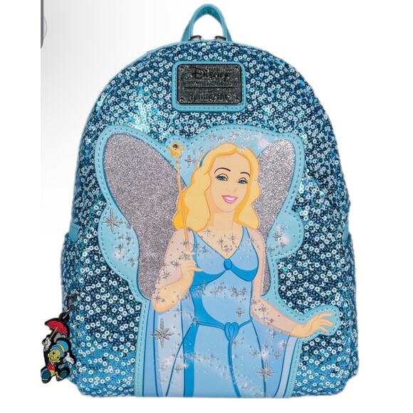 Pinocchio\'s Blue Fairy Sequin Mini Loungefly Backpack main image 4